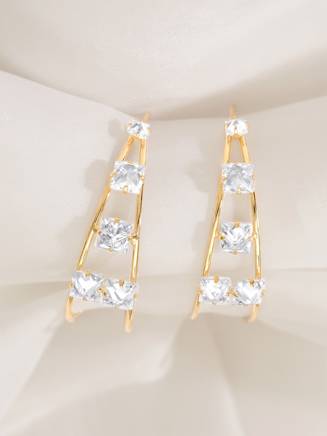 

Rubans Voguish Gold-Plated Circular Hoop Earrings