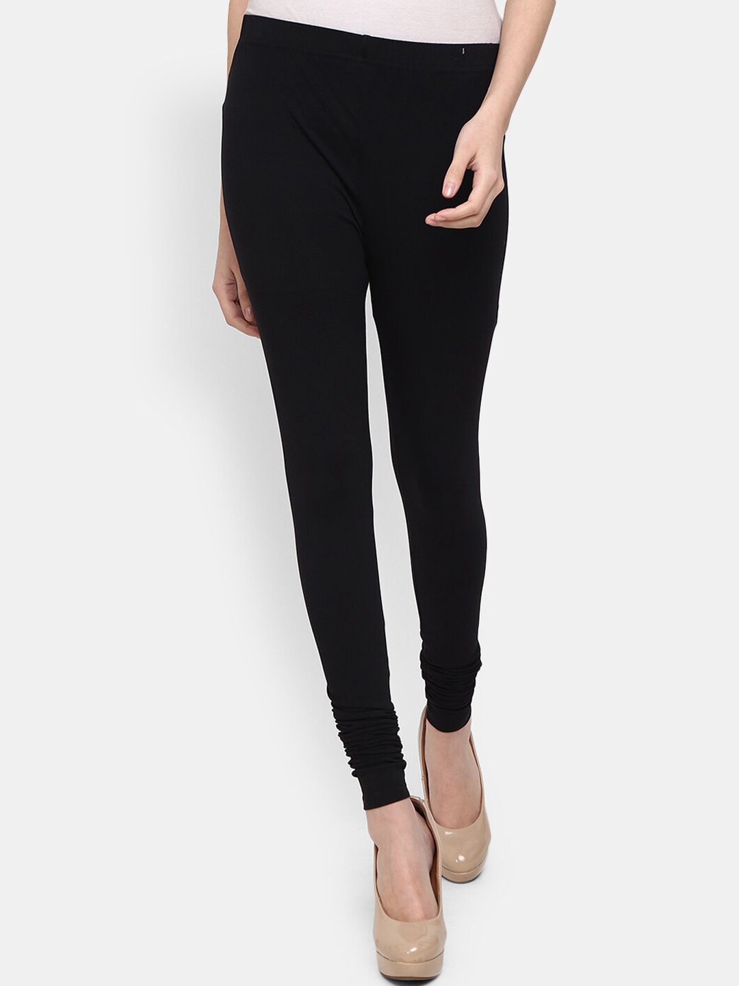 

V-Mart Women Churidar Length Leggings, Black