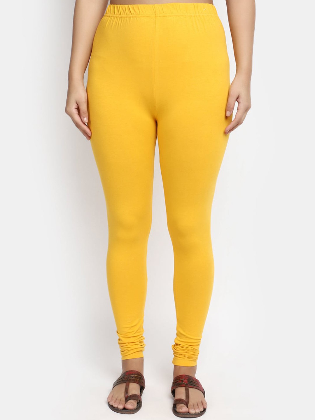 

V-Mart Women Churidar Length Leggings, Yellow