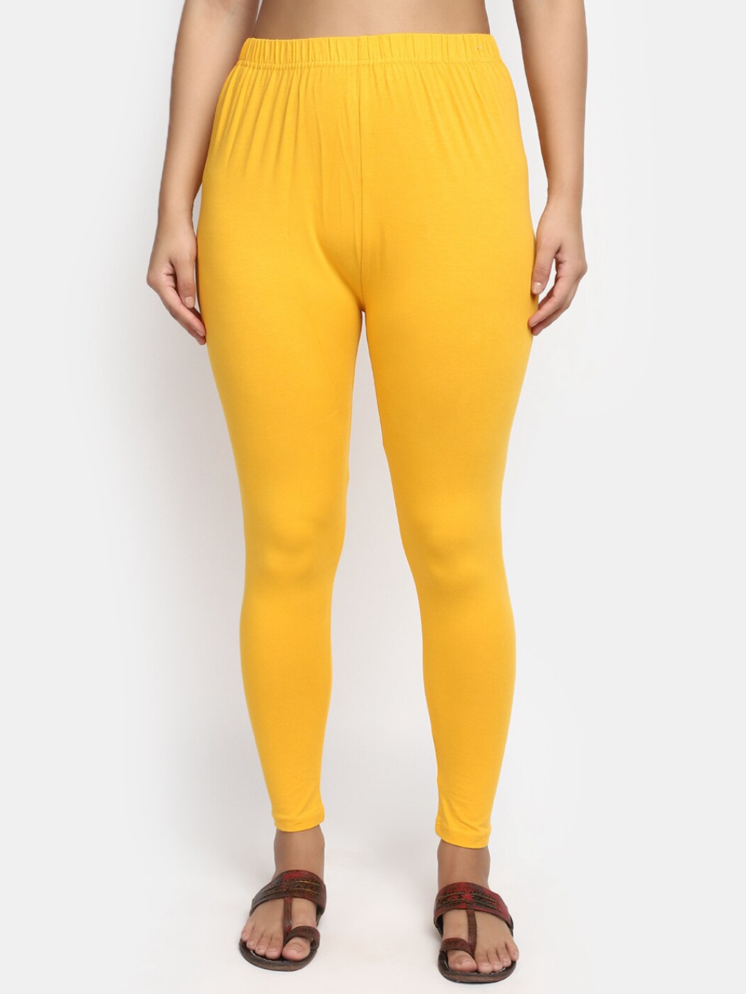 

V-Mart Women Churidar Length Leggings, Yellow