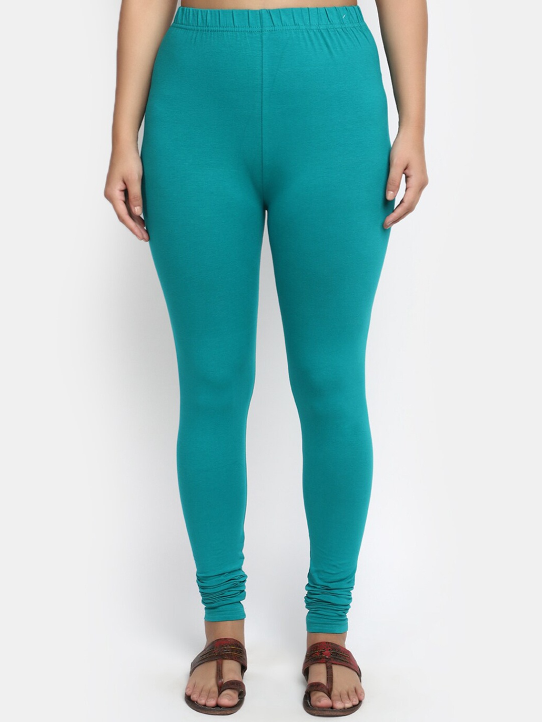 

V-Mart Women Churidar Length Leggings, Green