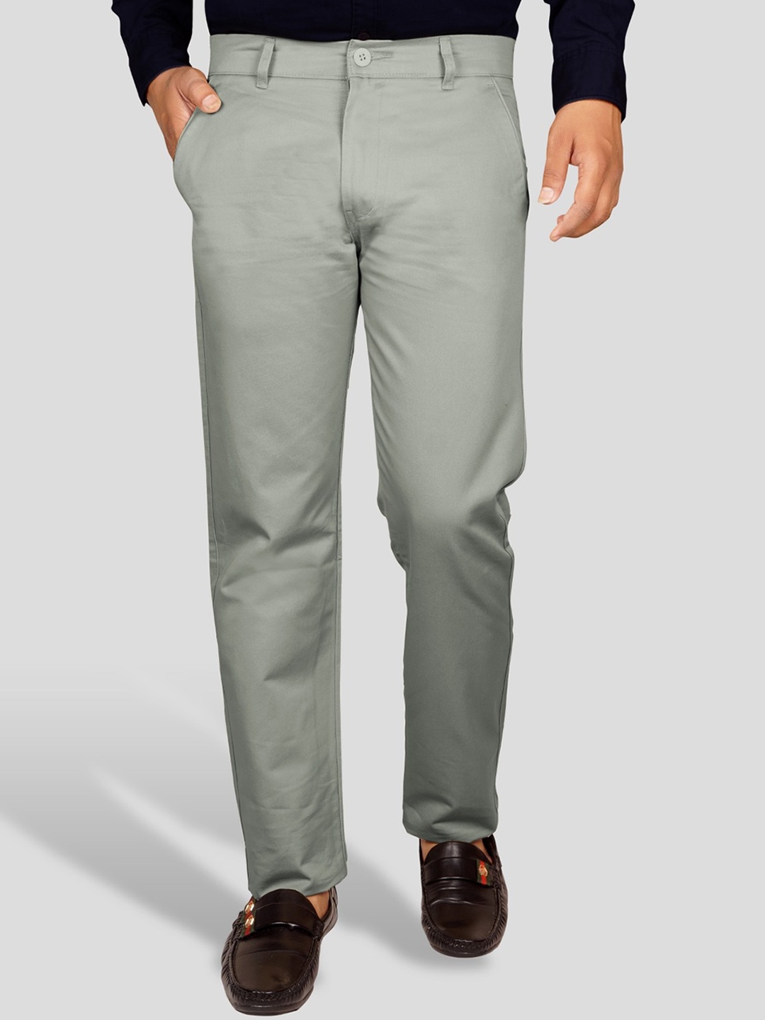 

Jb Just BLACK Men Beige Urban Slim Cotton Trousers, Grey