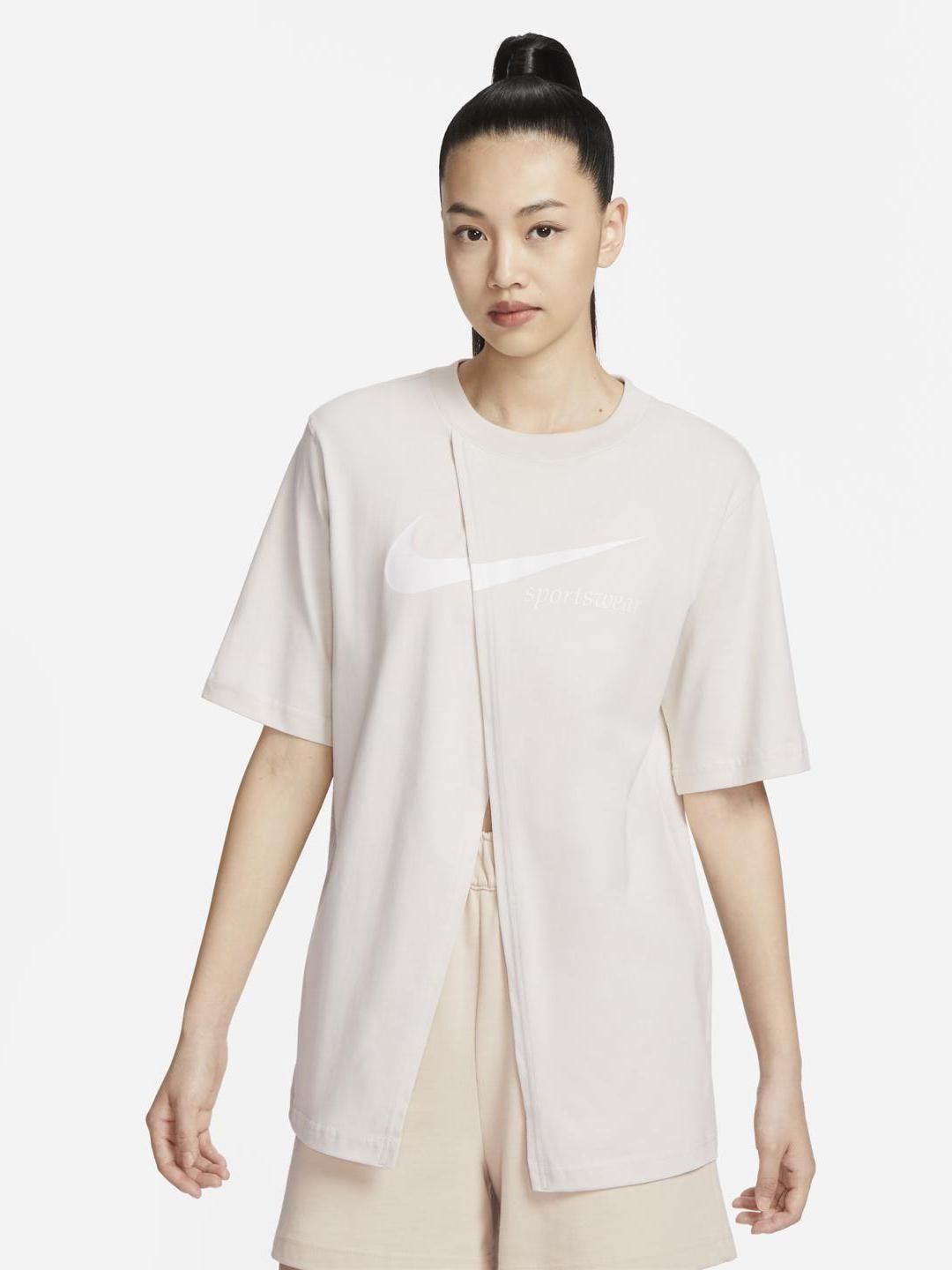 

Nike Sportswear Collection Oversized Slit Short-Sleeve T-Shirt, Beige