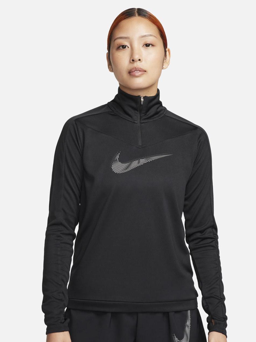 

Nike Dri-FIT Swoosh 1/4-Zip Running Sports Jacket, Black