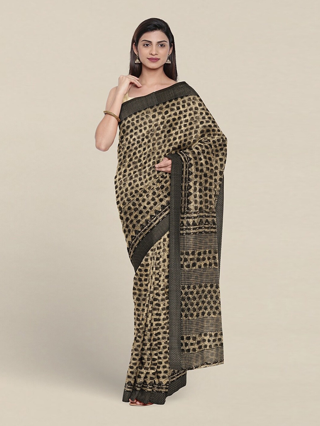 

Pothys Abstract Printed Pure Cotton Saree, Beige