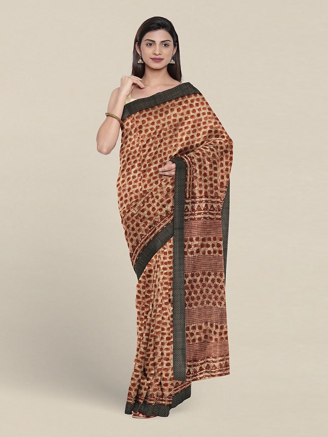 

Pothys Abstract Printed Pure Cotton Saree, Beige