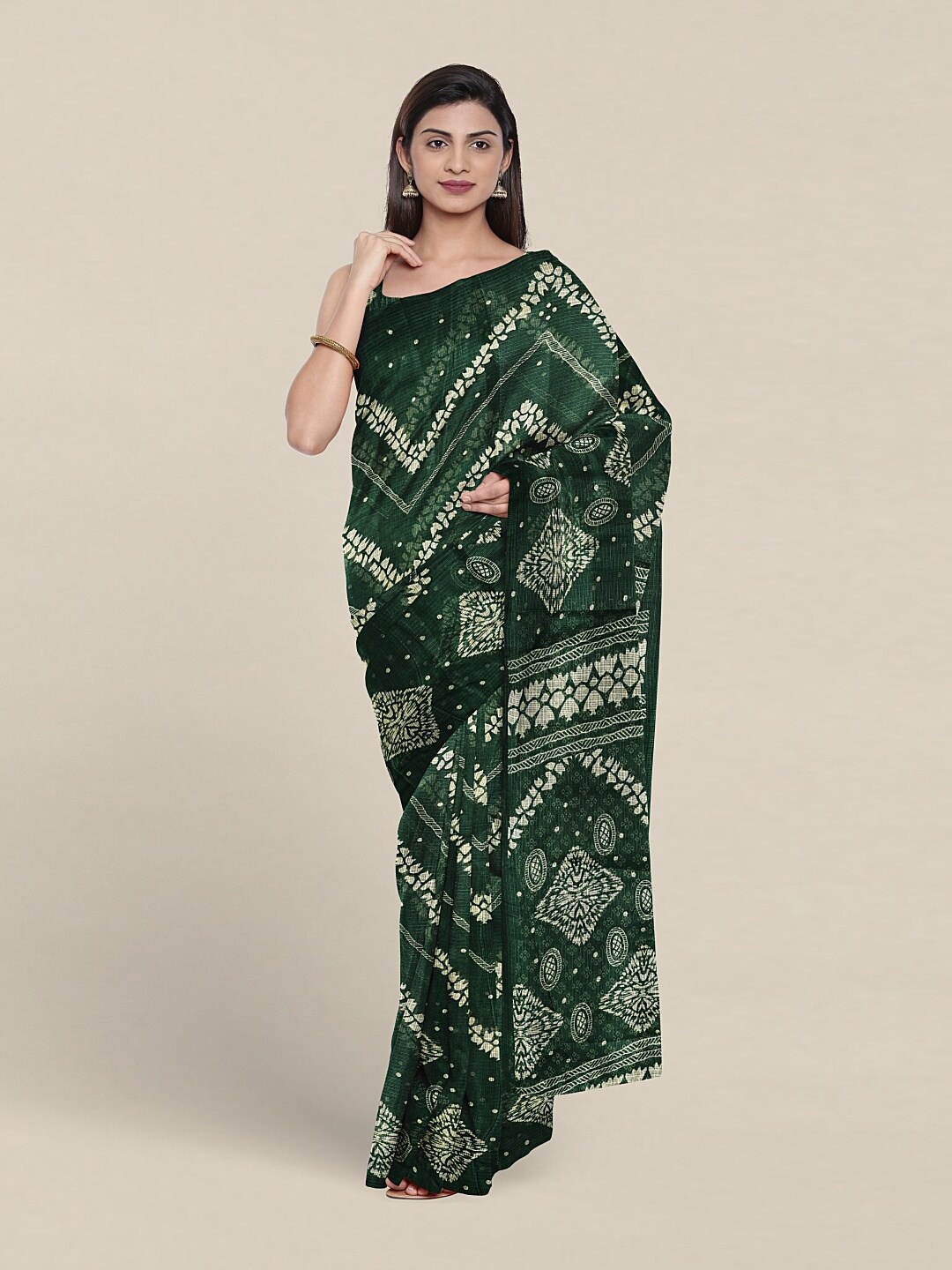 

Pothys Abstract Printed Saree, Green