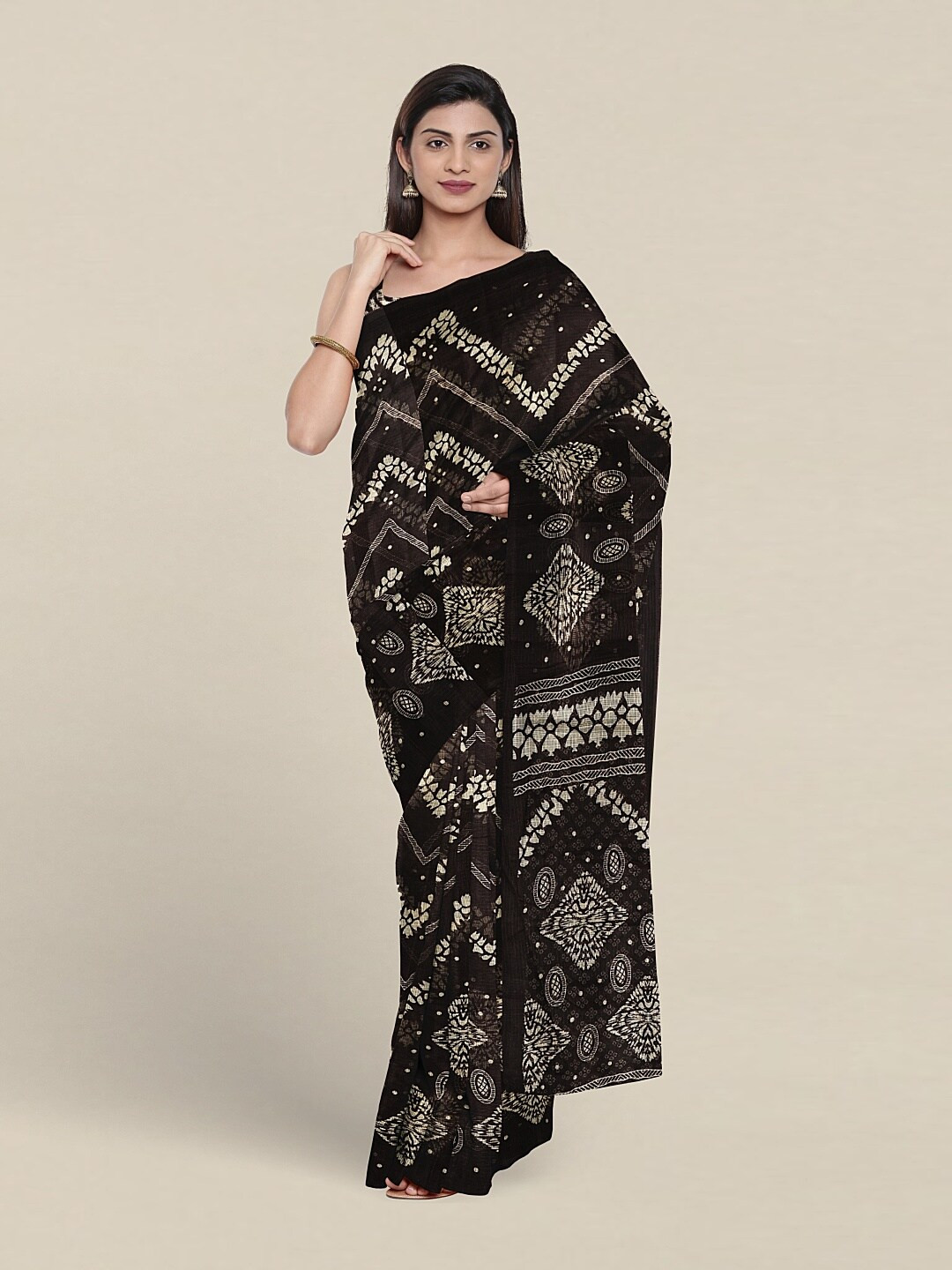 

Pothys Ethnic Motifs Printed Saree, Black