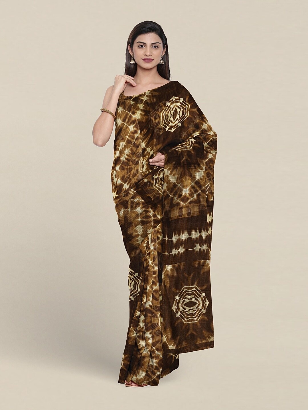 

Pothys Abstract Printed Saree, Brown