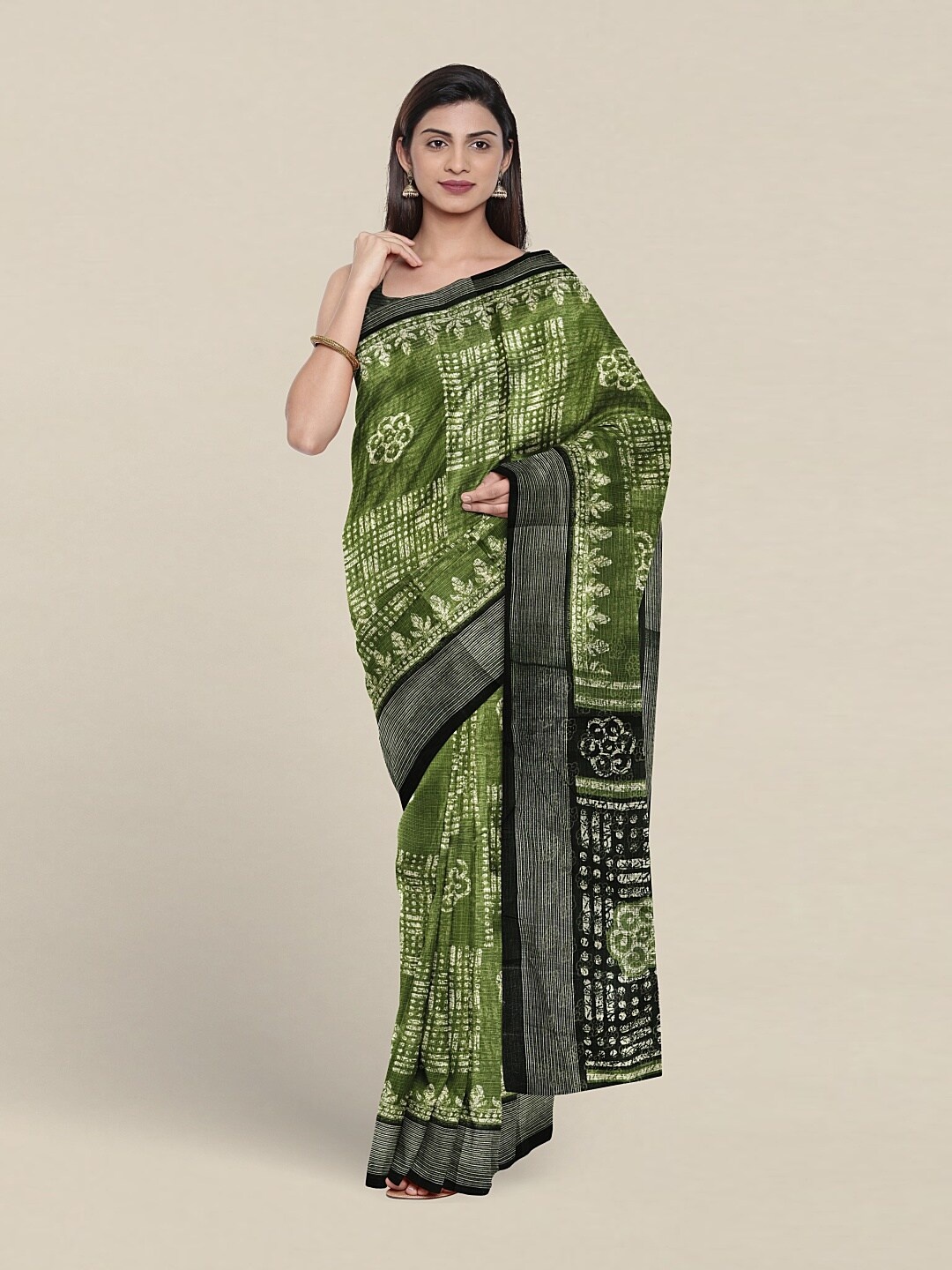 

Pothys Ethnic Motifs Printed Saree, Green