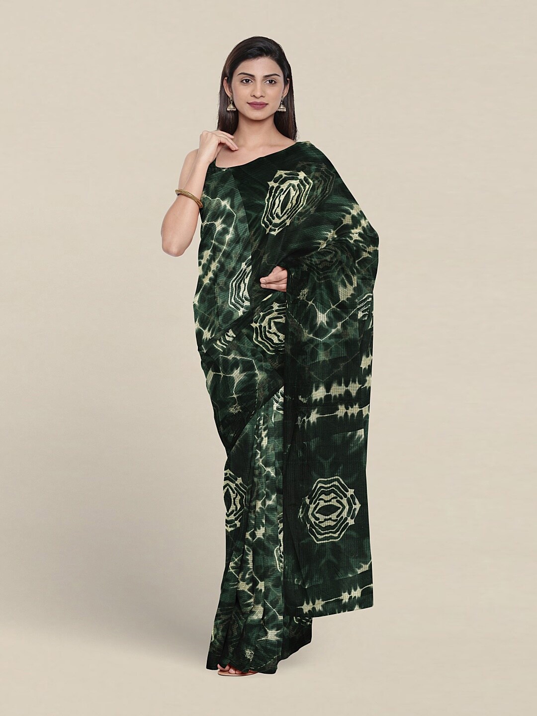 

Pothys Abstract Printed Saree, Green