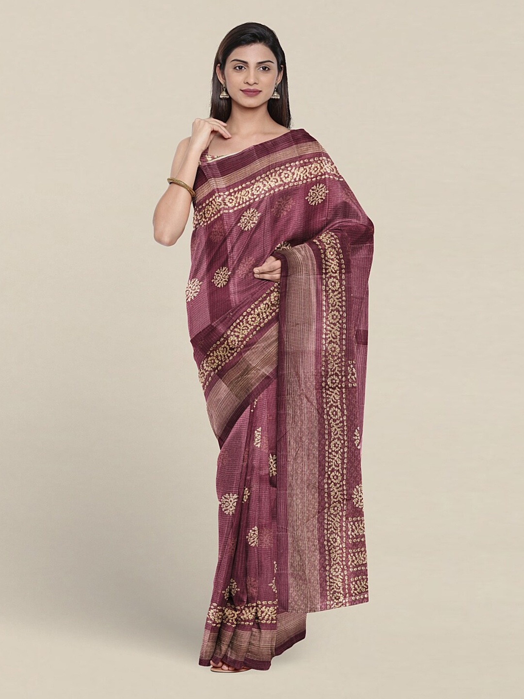 

Pothys Ethnic Motifs Printed Saree, Lavender