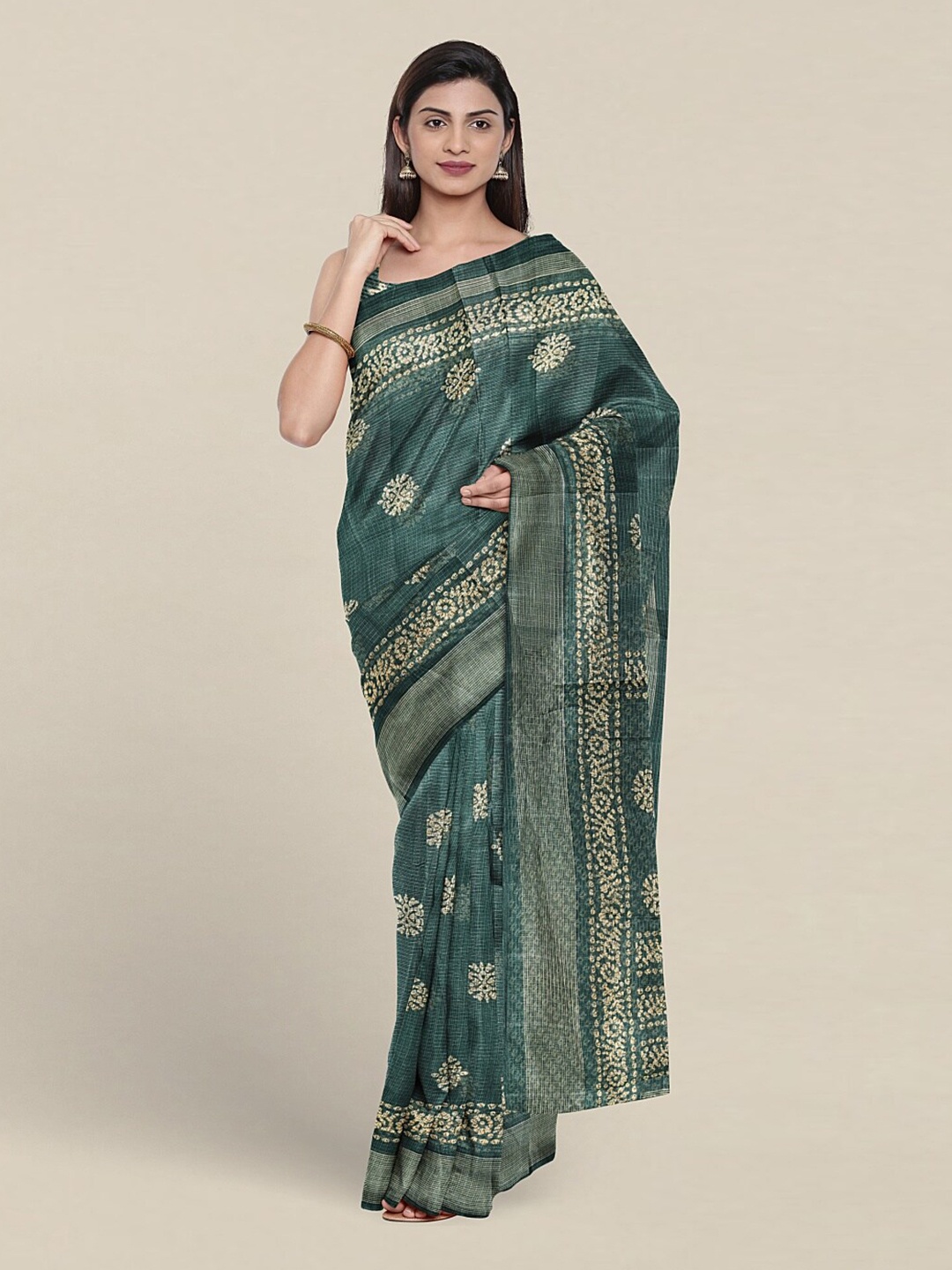 

Pothys Ethnic Motifs Printed Saree, Green