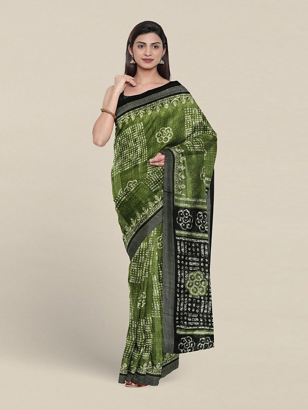 

Pothys Ethnic Motifs Printed Saree, Green