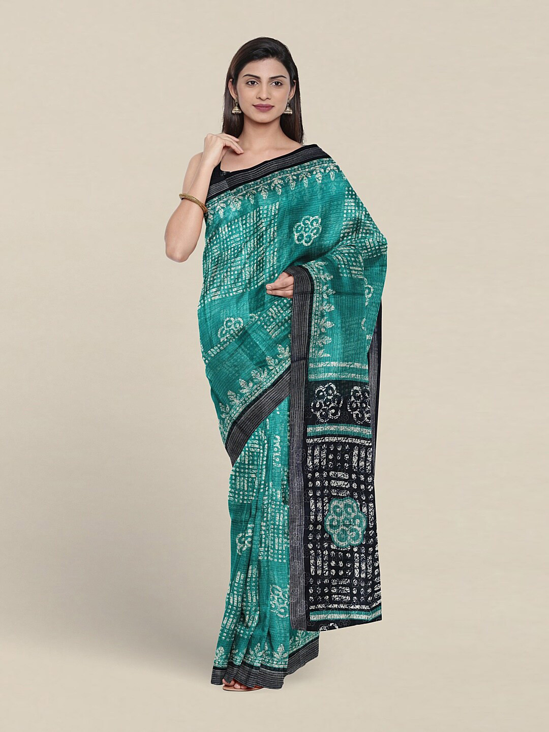 

Pothys Ethnic Motifs Printed Saree, Green