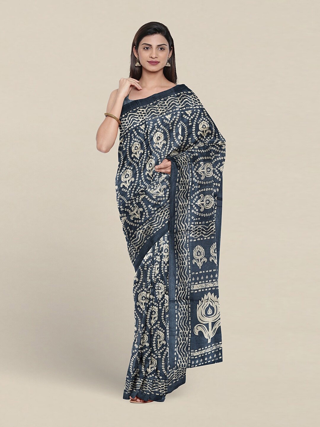 

Pothys Ethnic Motifs Printed Saree, Blue