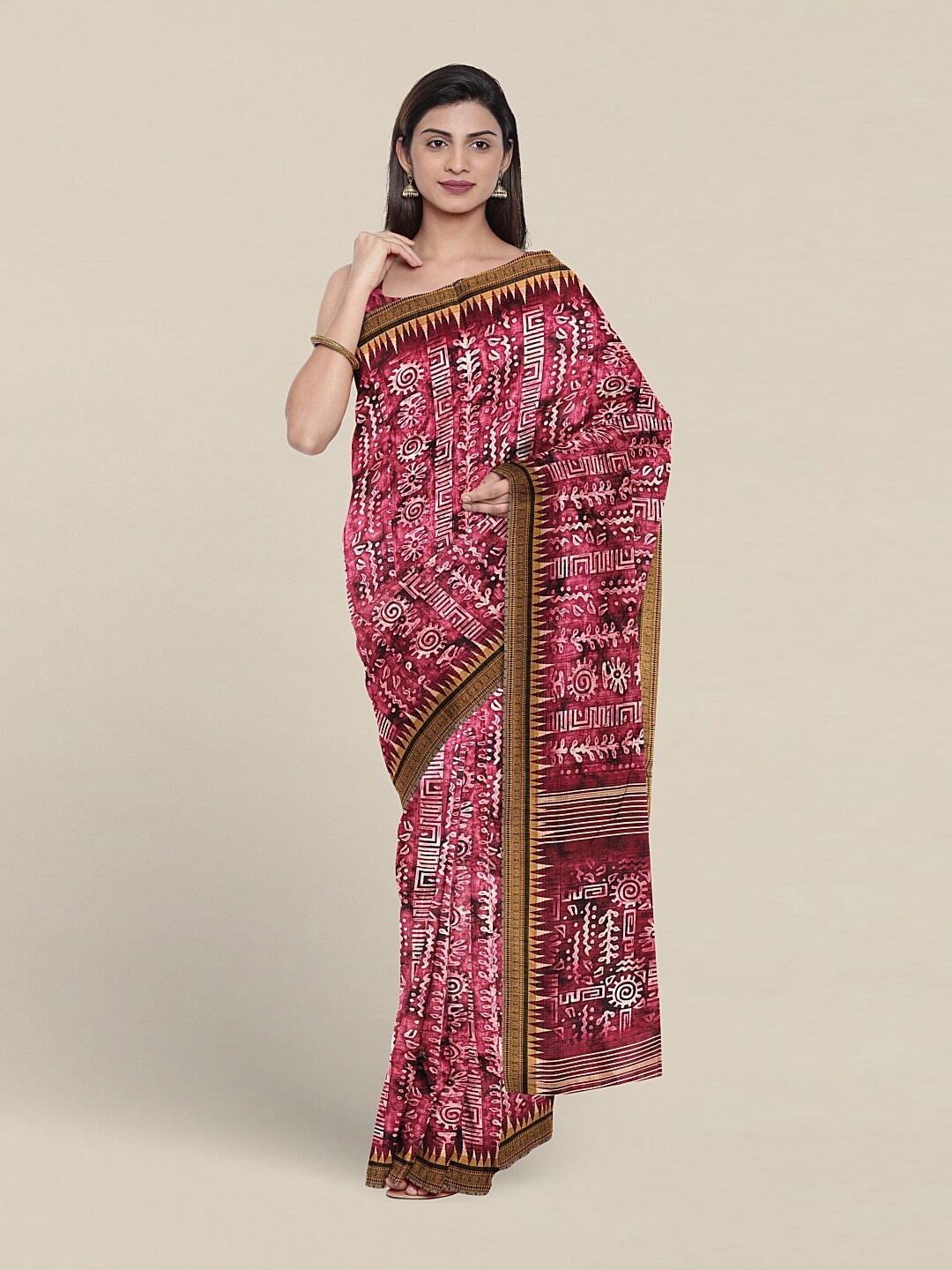

Pothys Ethnic Motifs Printed Saree, Pink