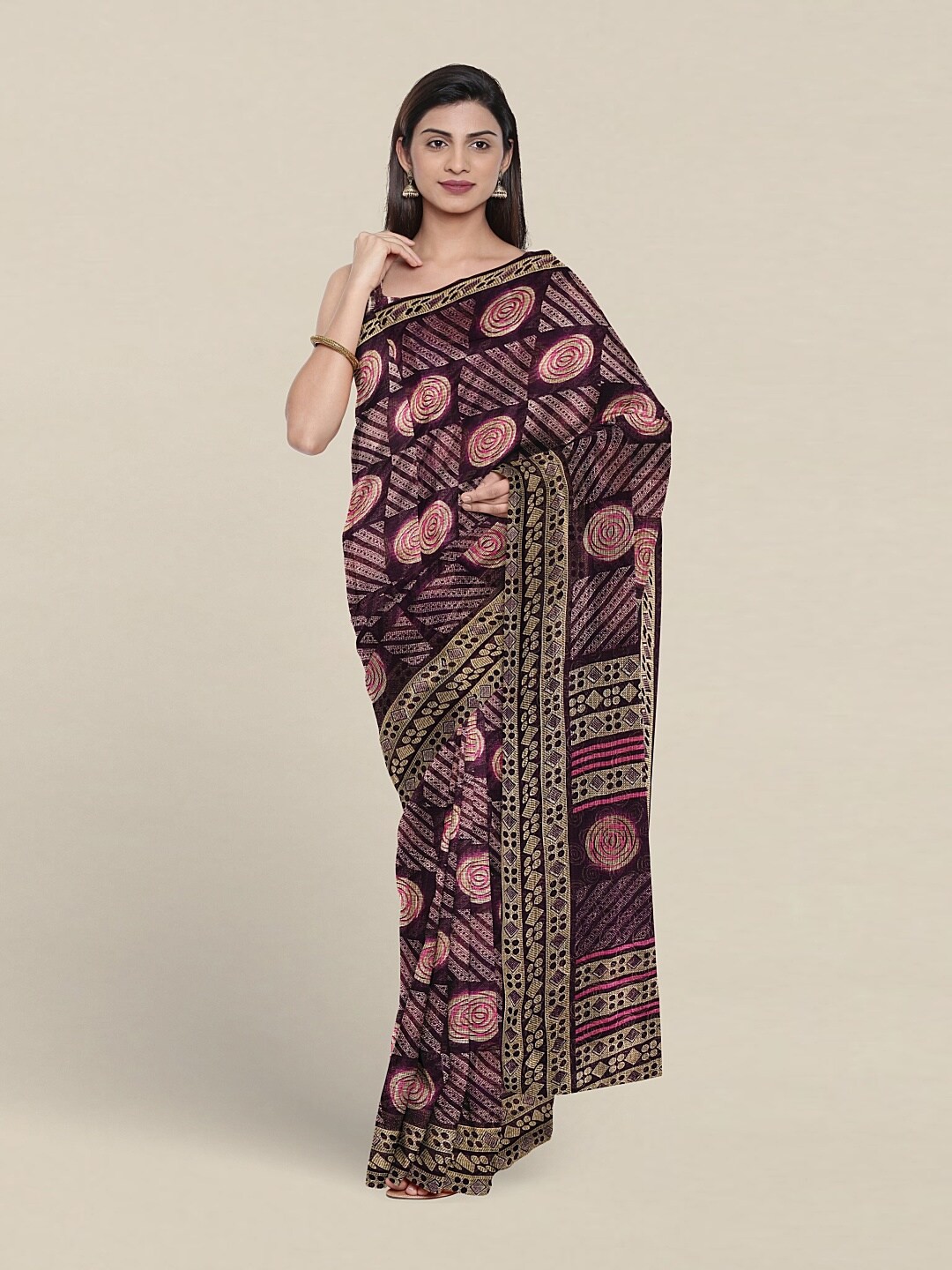 

Pothys Ethnic Motifs Printed Saree, Purple