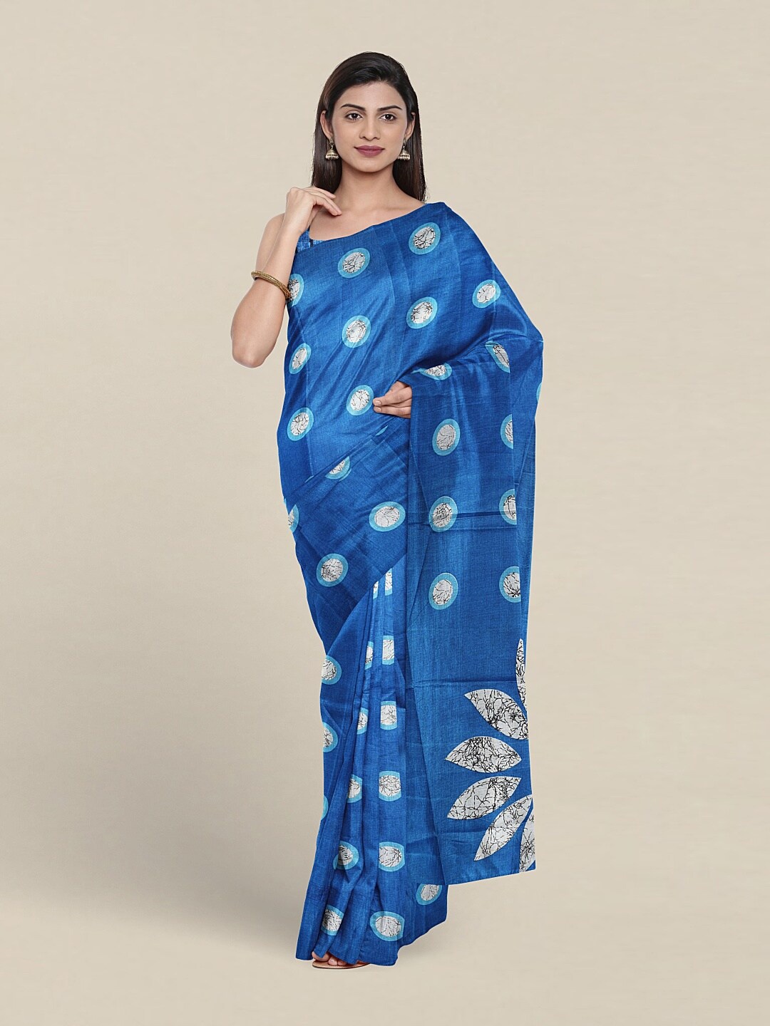 

Pothys Geometric Printed Saree, Blue