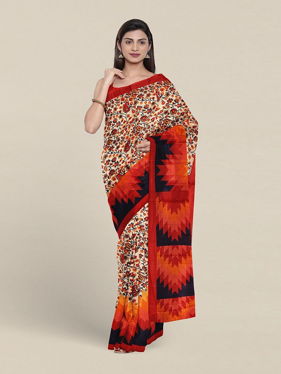 

Pothys Floral Printed Saree, Red