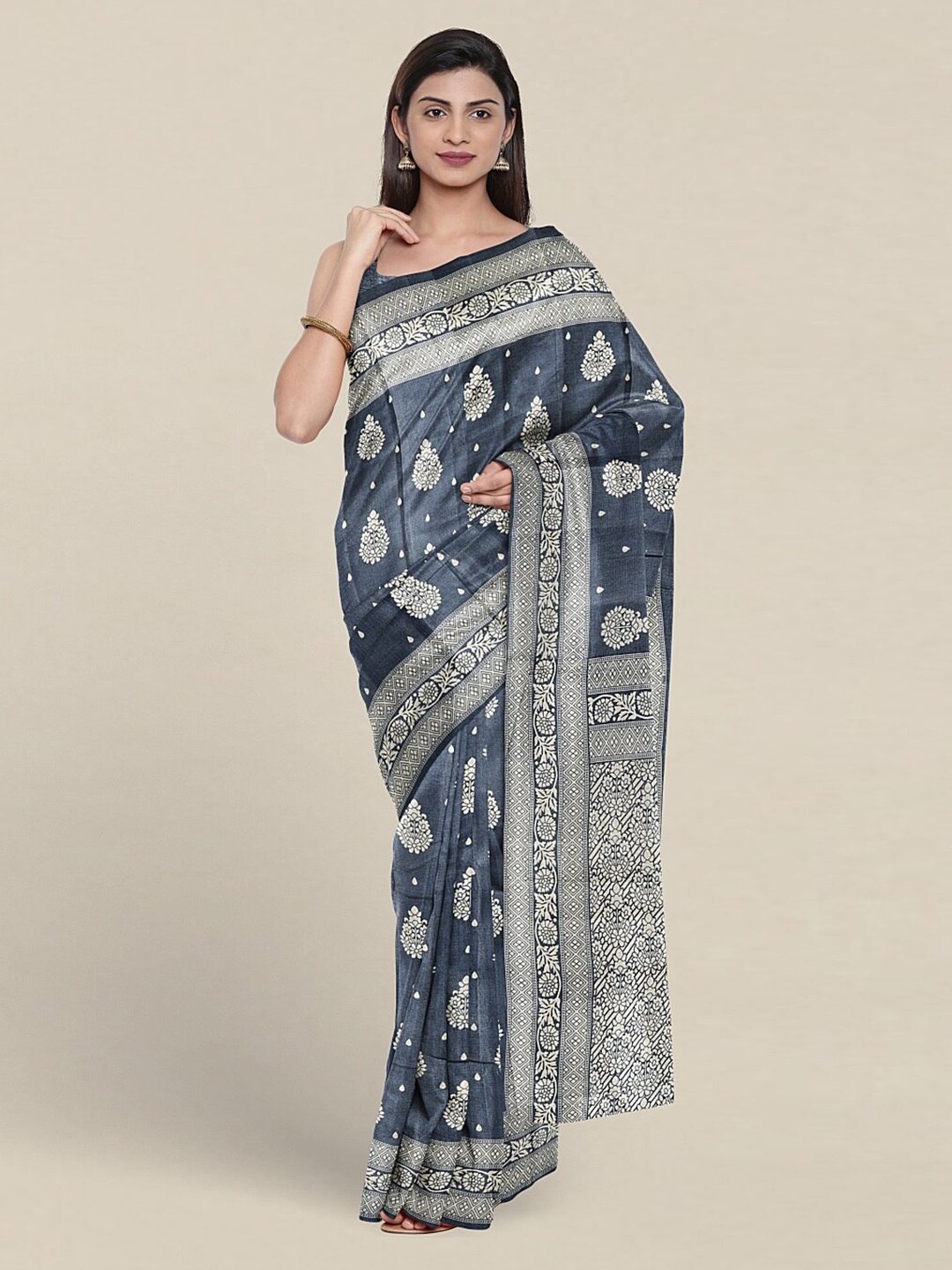 

Pothys Ethnic Motifs Self Designed Saree, Blue