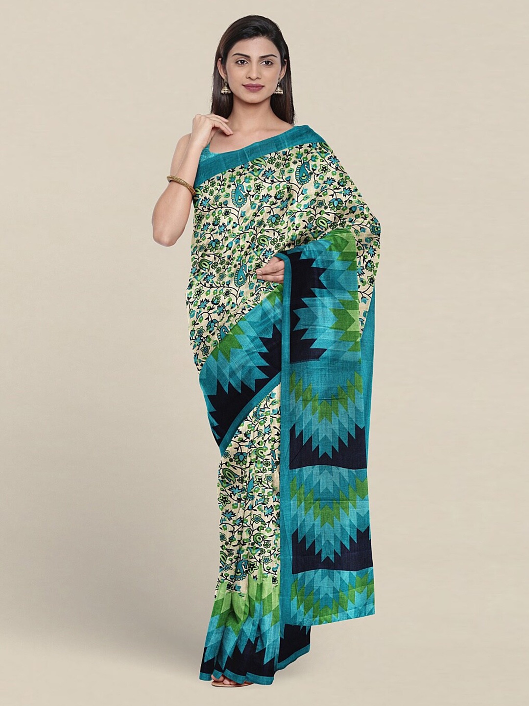 

Pothys Floral Printed Saree, Blue
