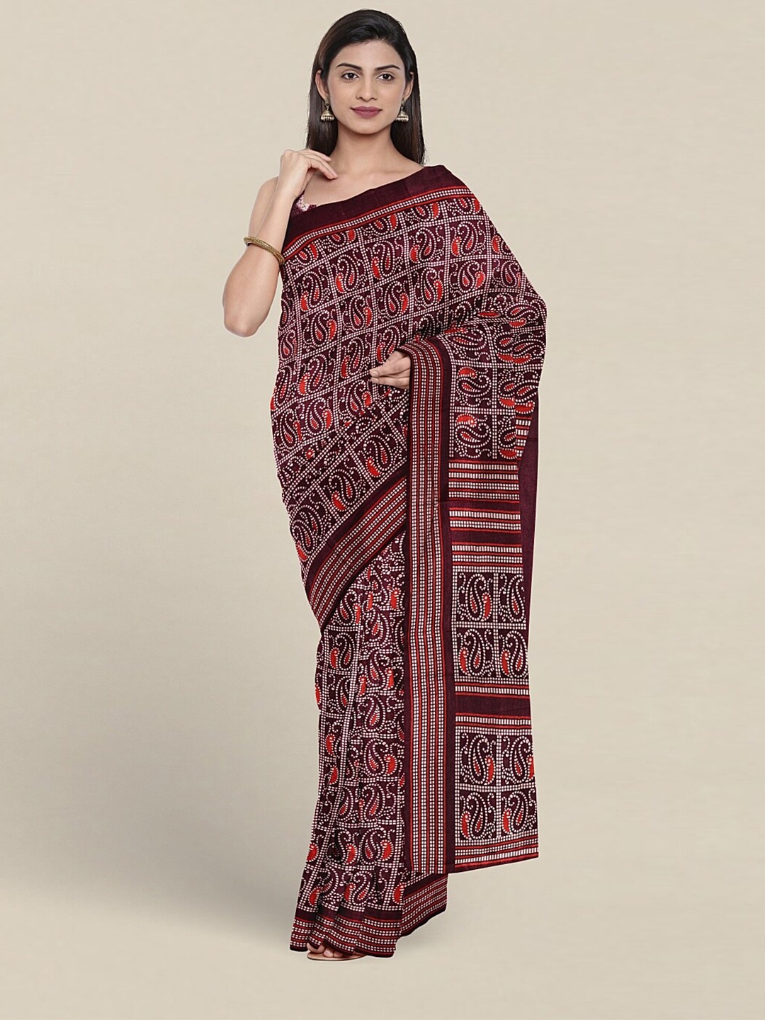 

Pothys Paisley Ethnic Motifs Printed Saree, Purple