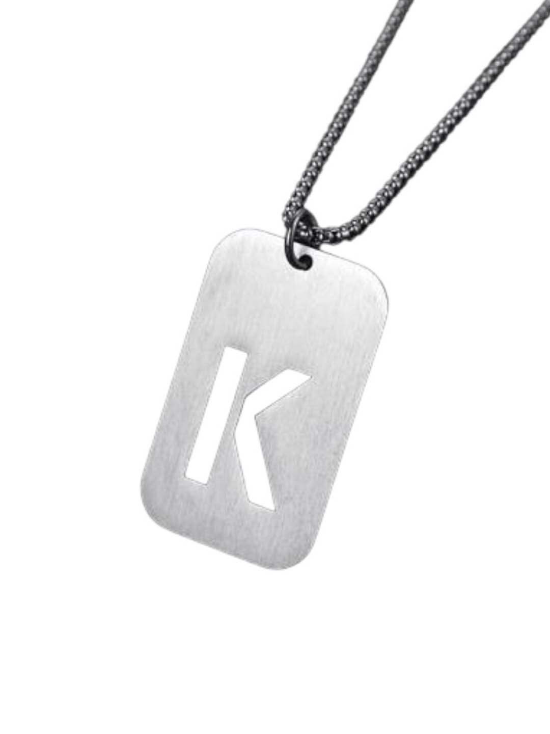 

SALTY Stainless Steel Dainty Alphabet Pendant - K, Silver