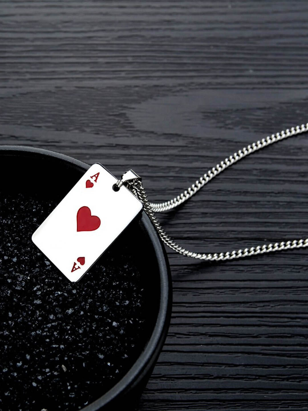 

SALTY Stainless Steel Maverick Ace Pendant with Chain, Silver