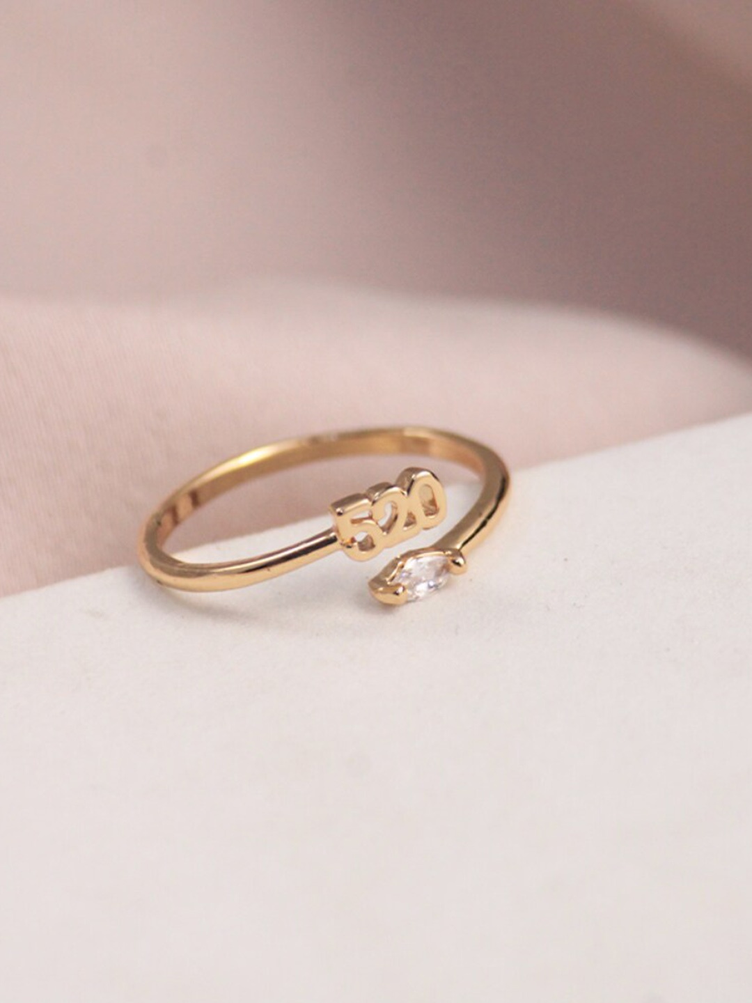 

SALTY Gold Plated Stone-Studded Finger Ring