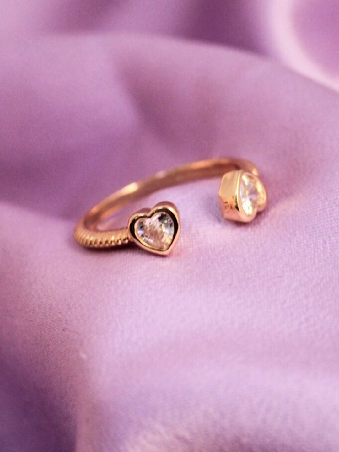 

SALTY Gold Plated Stone-Studded Finger Ring