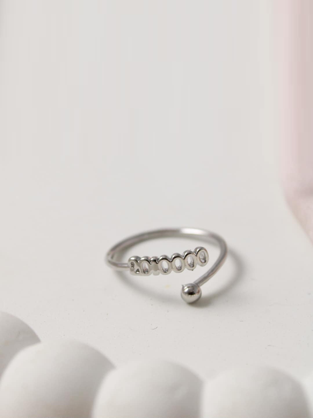 

SALTY Adjustable Finger Ring, Silver