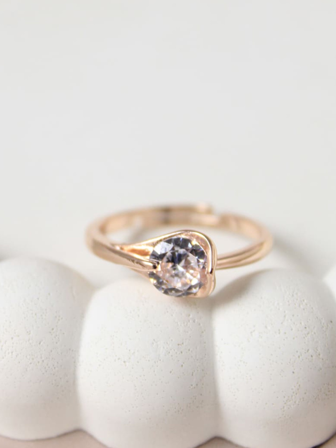 

SALTY Stone-Studded Adjustable Promise Finger Ring, Gold