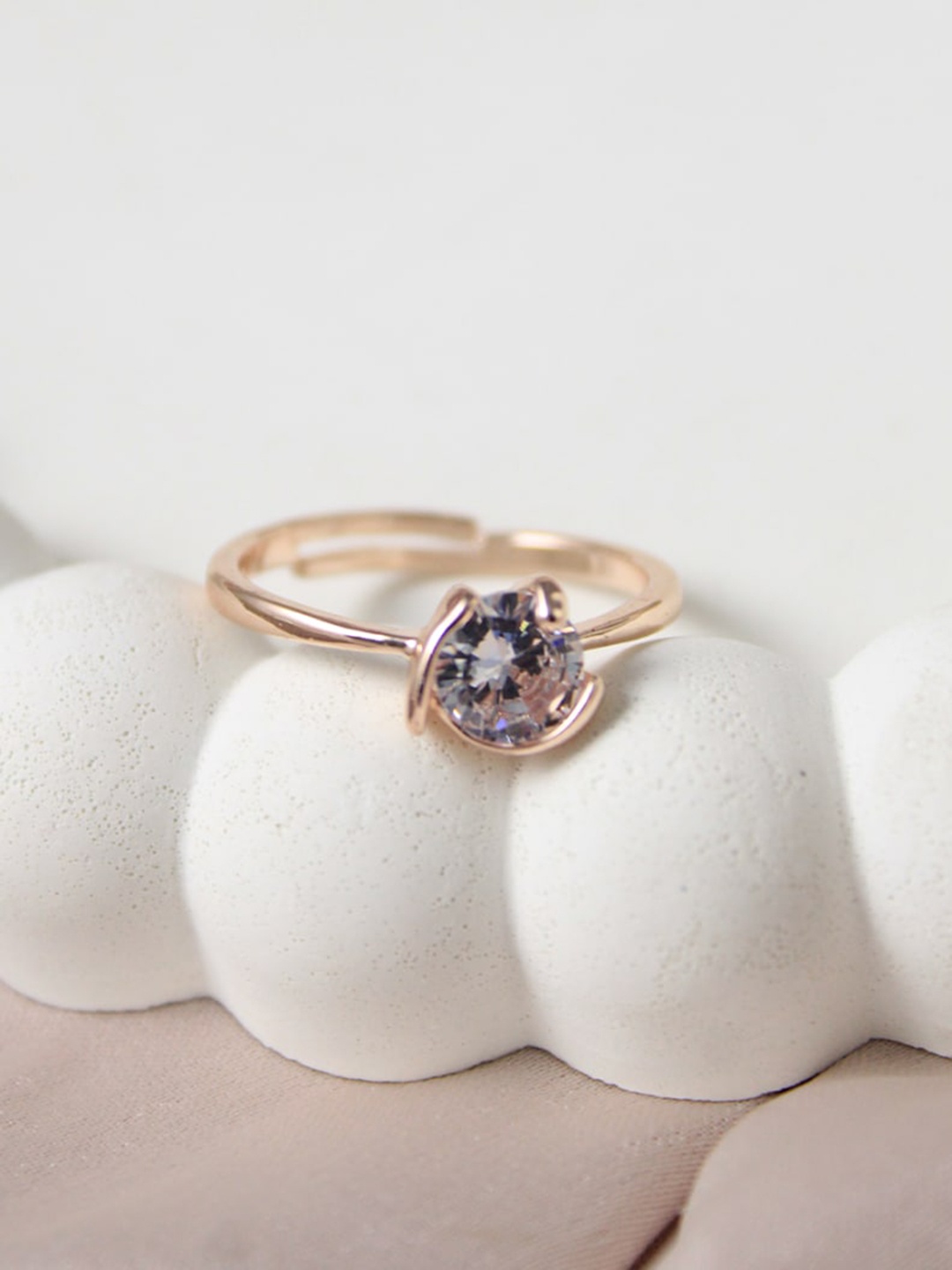 

SALTY Gold-Plated Stone-Studded FInger Ring