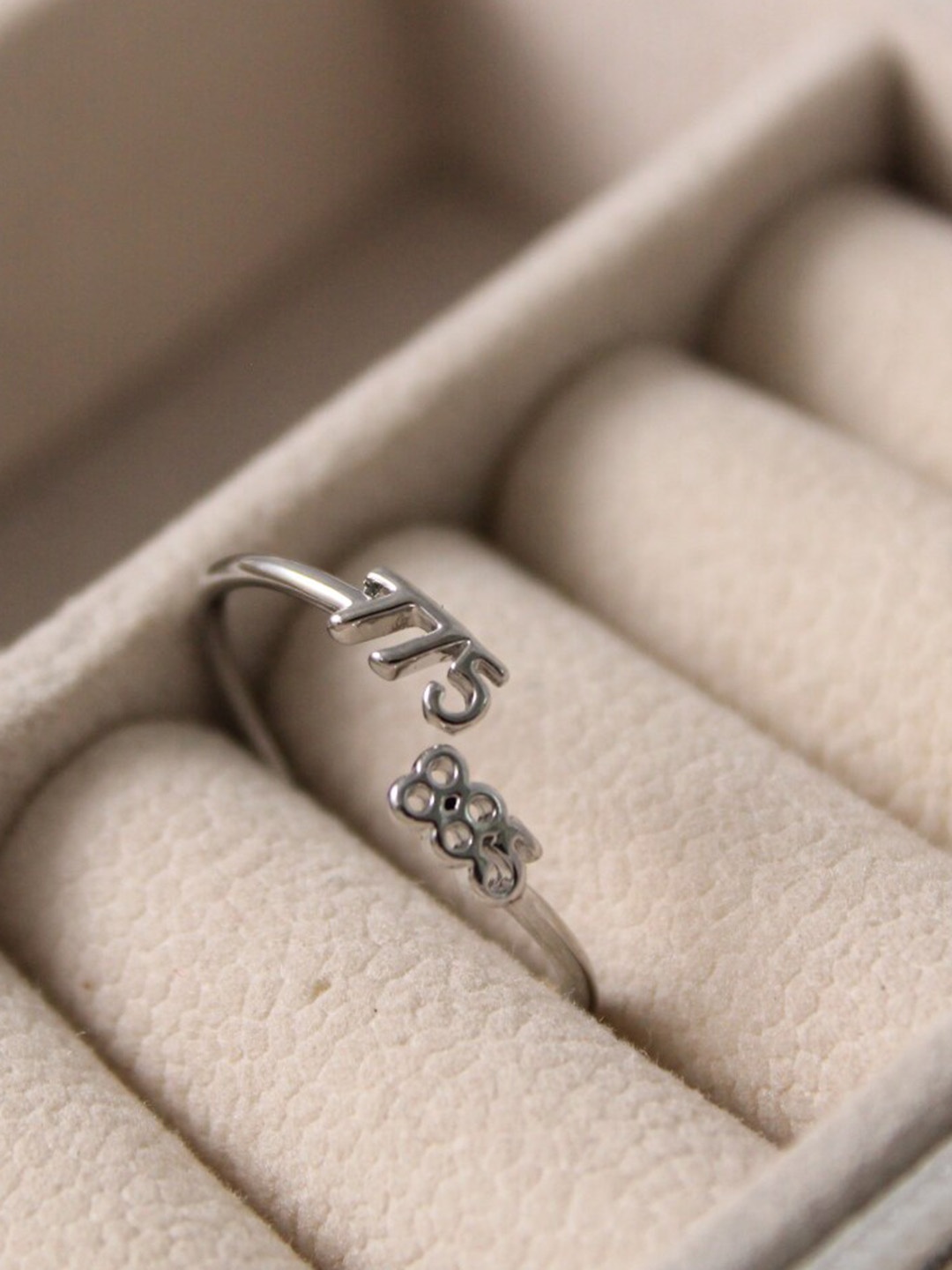 

SALTY Silver-Plated Blessed Numbers Finger Ring