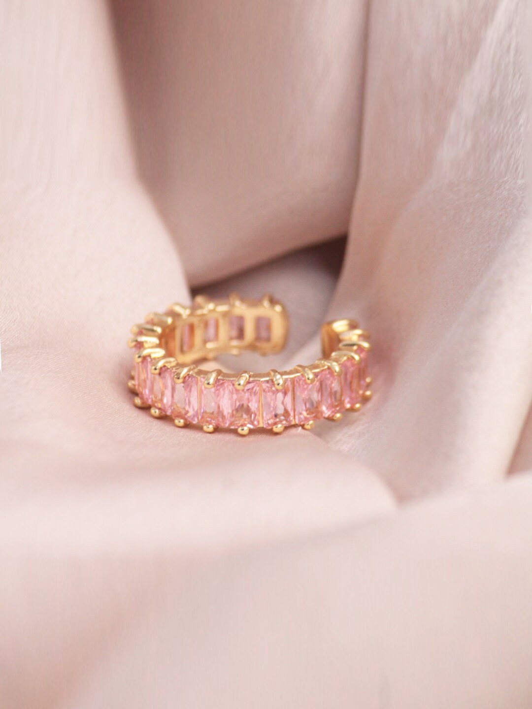 

SALTY Gold-Plated Anti-Tarnish Stone-Studded Adjustable Ring