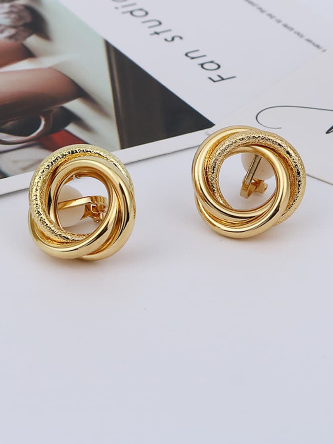 

SALTY Knotted Shimmer Studs Earrings, Gold