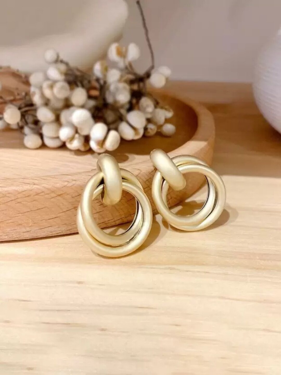 

SALTY Contemporary Stud Earrings, Gold