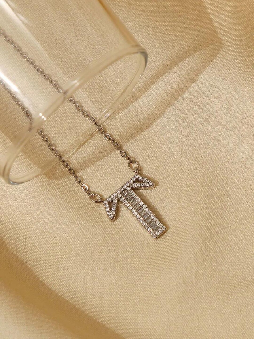 

SALTY Minimal Stainless Steel 'T' Alphabet Letter Chain, Silver
