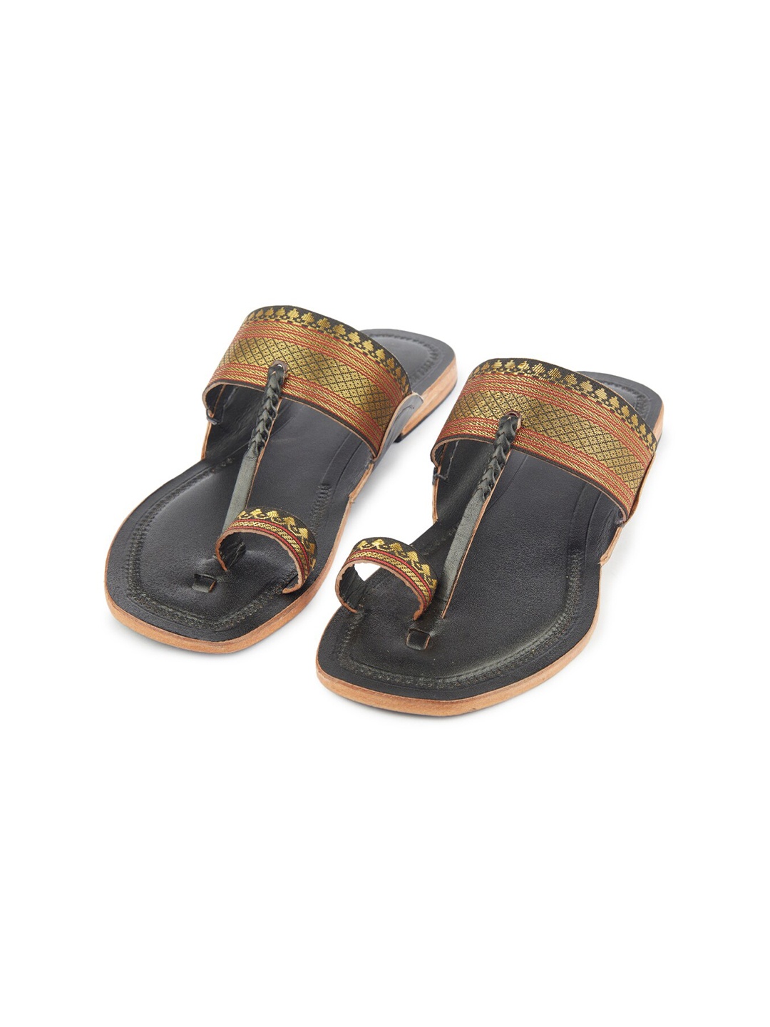 

KORAKARI Jari Chic Leather One Toe Flats, Black