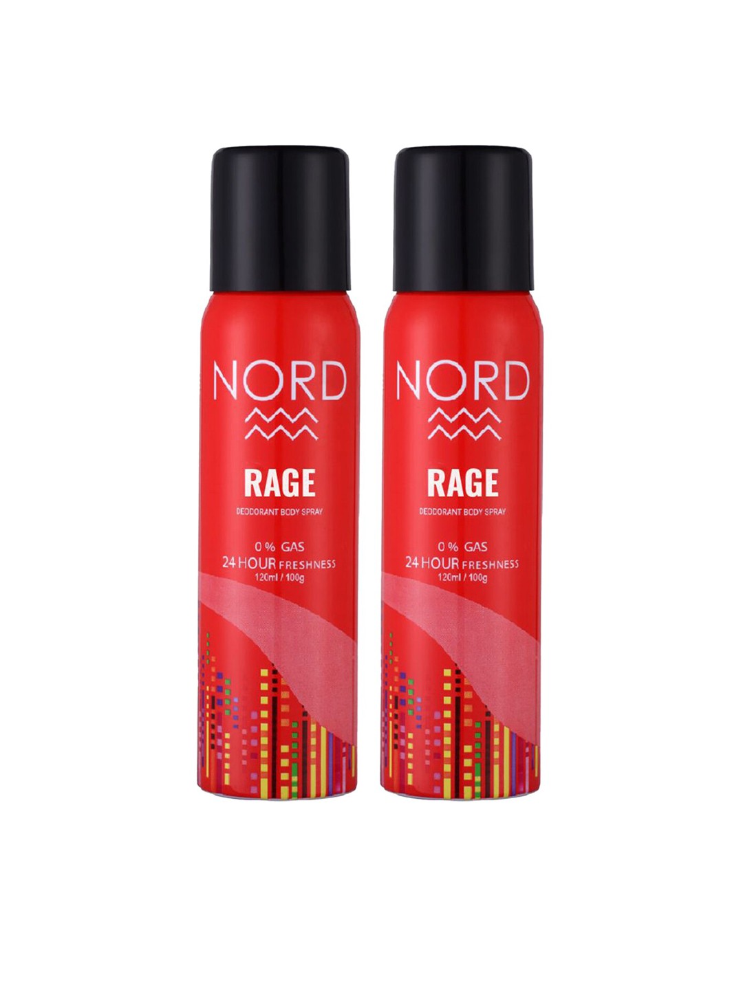 

NORD Men Set Of 2 Rage Body Spray Deodorants 100g Each, Red