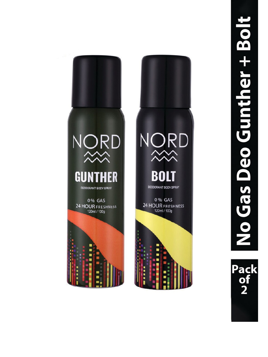 

NORD Men Set Of 2 Gunter & Bolt Body Spray Deodorants 100g Each, Black