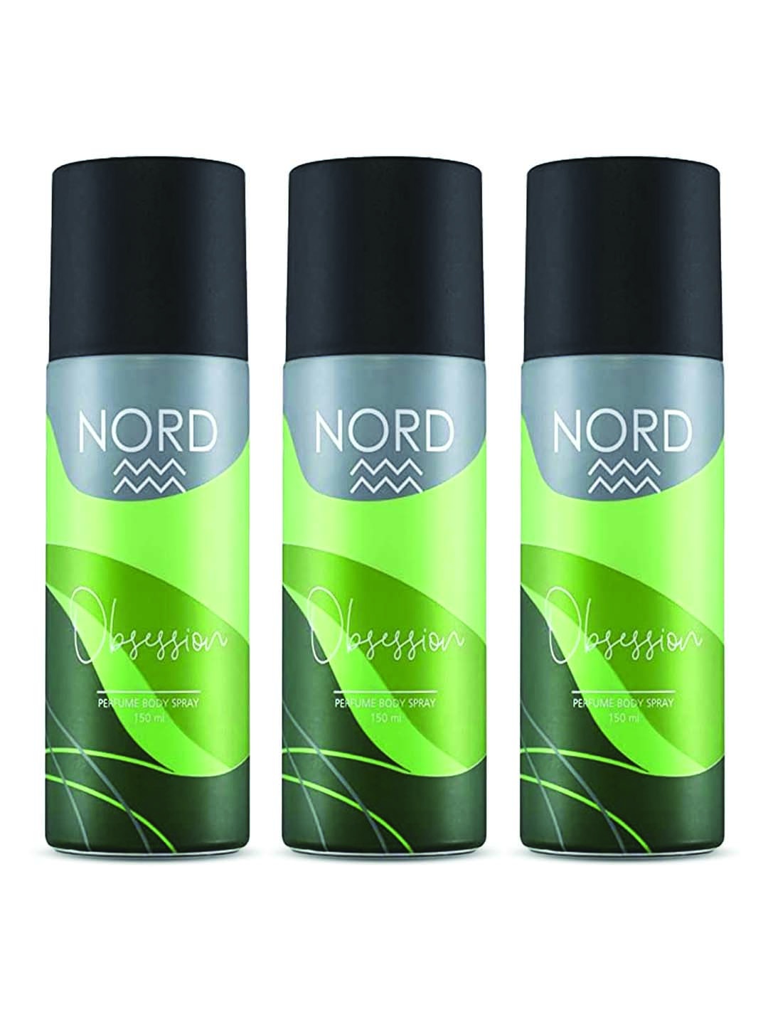 

NORD Men Set of 3 Obsession Deodorants 67g (120ml) Each, Green