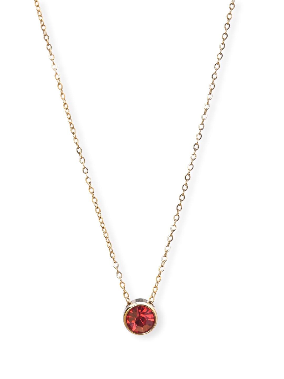 

PALMONAS Gold-Plated Cubic Zirconia January Birthstone Necklace