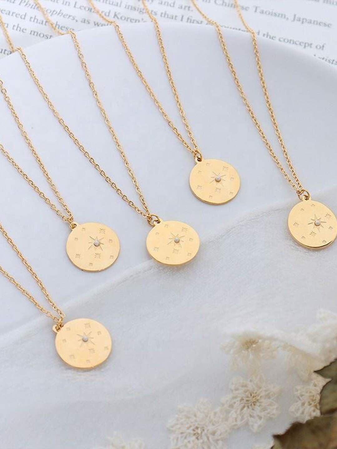 

PALMONAS 18k Gold Plated Star With Tiny Pearl Chain