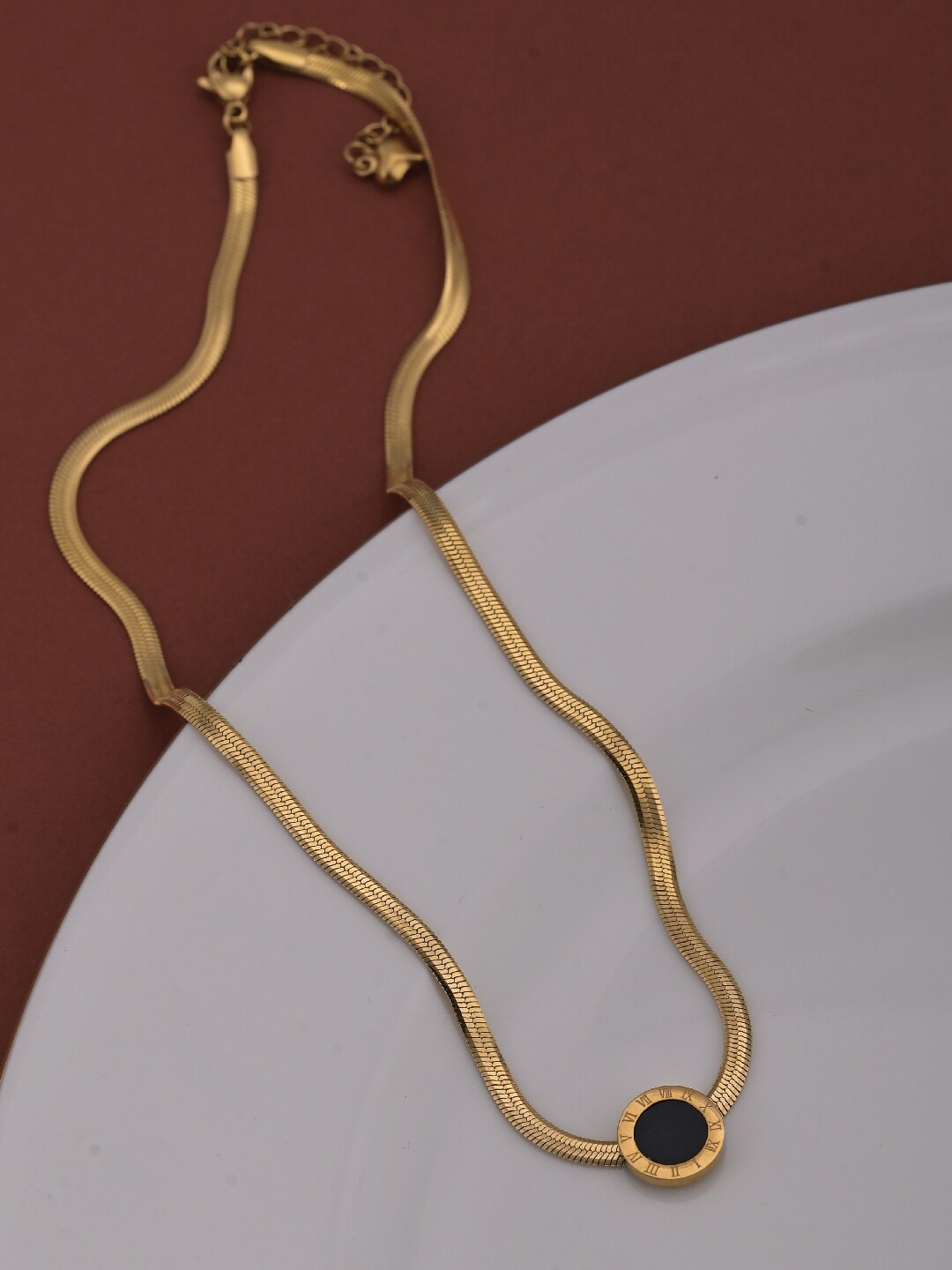 

PALMONAS Gold-Plated Onyx Necklace
