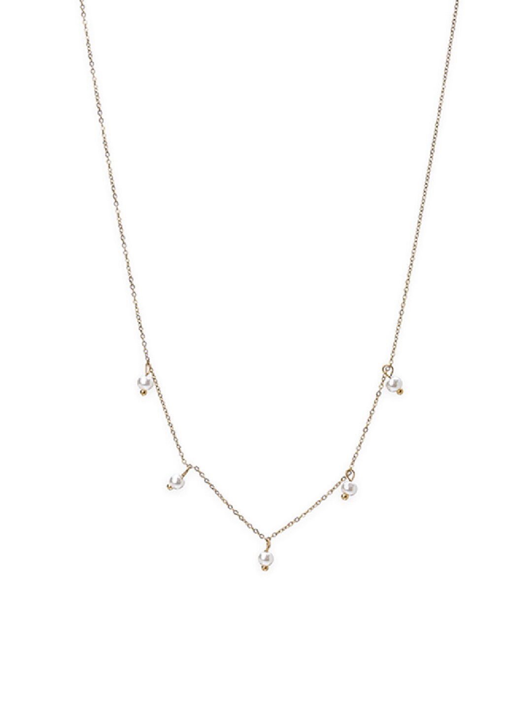 

PALMONAS Gold-Plated Pearl Charms Necklace