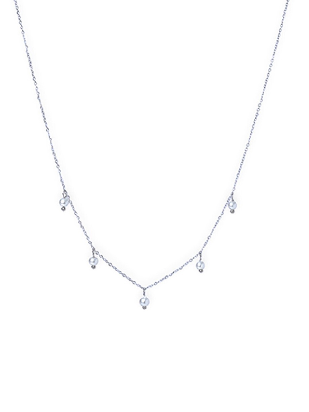 

PALMONAS Silver Plated Tiny Pearl Charms Chain