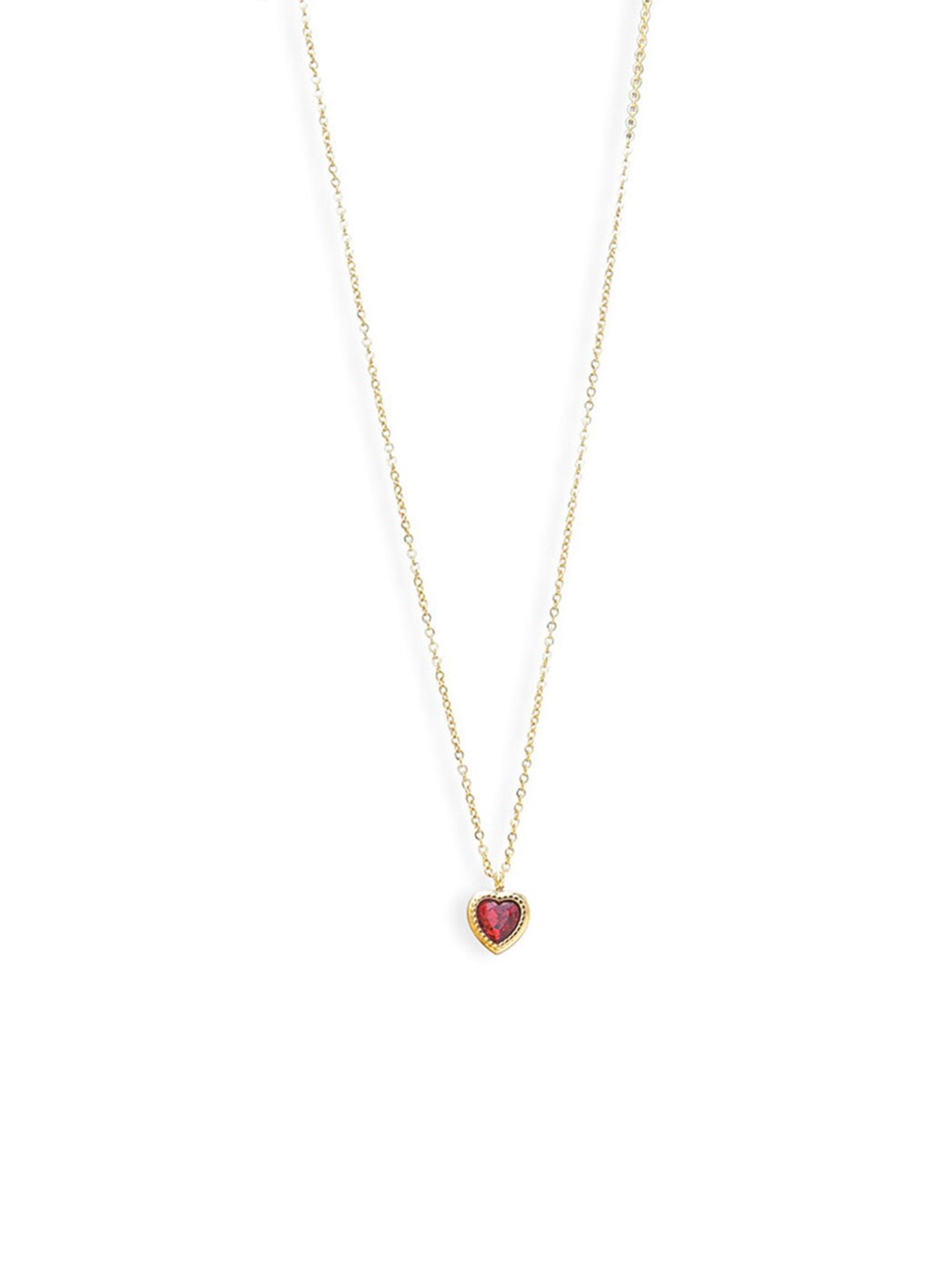 

PALMONAS Gold-Plated Emerald Heart Pendant Necklace