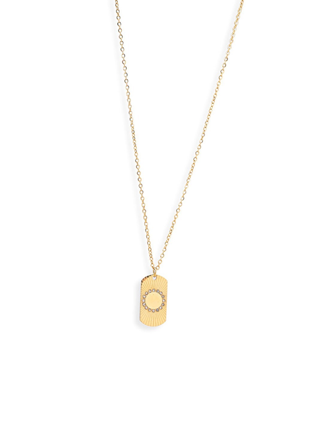 

PALMONAS Gold-Plated Delicate Round Rays Necklace